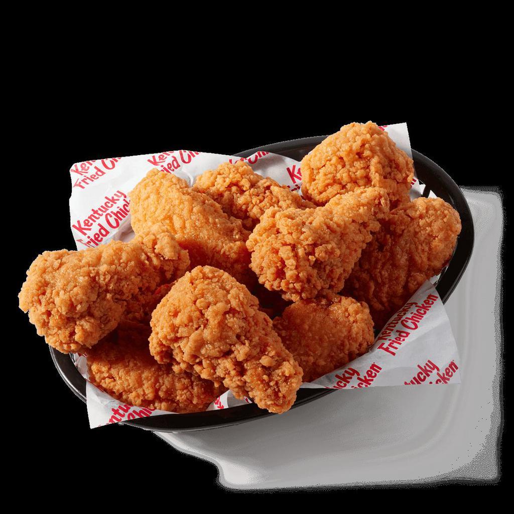 12 Kentucky Fried Wings · 12 Wings available in Honey BBQ, Buffalo, Nashville Hot or unsauced. Includes 2 Ranch dipping sauces.