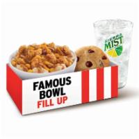 Famous Bowl Fill Up · A Famous Bowl with a cookie and your choice of a medium drink
