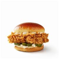Classic Chicken Sandwich · An extra crispy filet with premium pickles, mayo, on a brioche-style bun.