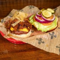 Western BBQ Burger · Burger patty topped with your choice of cheese topped with 1/4 lb. of pulled BBQ pork, grill...