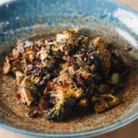 Brussel Sprouts · Parmesan Cheese, Sesame Seeds, Eel Sauce