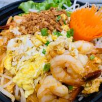 Pad Thai Turbo · Shrimp and chicken breast, egg, thin rice noodle, dried shrimp, radish, green onion, bean sp...