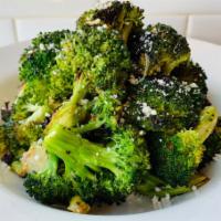 Oven Roasted Broccoli · Garlic, pepper, Parmesan.