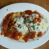Chicken Parmigiana Single Entree · Served with a choice of salad or pasta. 