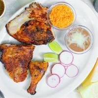 3 pc Chicken Meal   · 3 Pieces of our Grilled Chicken served with 2 sides and 4 Hand-Made Tortillas.  Salsa comes ...