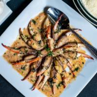 Crab Claws · Crab claws sauteed in spicy white wine lemon butter sauce.