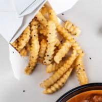 Tokyo Crinkle Fries · Sesame oil scent and Sriracha mayo.