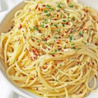 PASTA GARLIC & OIL · Sautéed Garlic and oil with choice of Spaghetti, Linguine or Penne. Served with Bread. Whole...