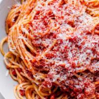 PASTA MARINARA SAUCE · Choice of Spaghetti, Linguine or Penne with homemade marinara Sauce. Comes with Bread.