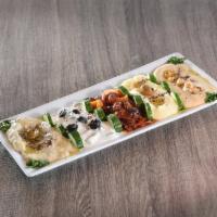 Mix Dip Plate · Mixed dip plate with hummus, baba ghanouj, Iraqi eggplant salad, labneh and jajeek
Served wi...
