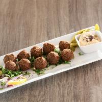 Falafel Entree · 10 golden chickpea fritters served with hummus.