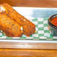 Mozzarella Sticks · Made in-house, breaded and deep-fried. 4 to a portion.