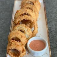 Onion Rings with State Fare Burger Sauce Dinner · 