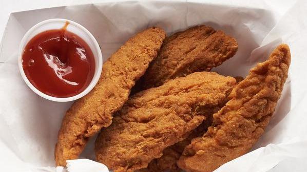 Chicken Tenders · Fried chicken tenders served with your choice of sauce. Five pieces