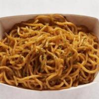 Garlic Noodles · Thick egg noodles.