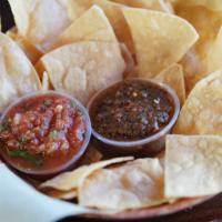 Chips & Salsa (8 oz) · Crispy chips served with your choice of one of our signature house-made salsas. Made fresh d...