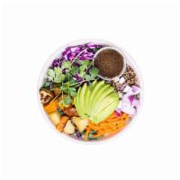 Super Nutri Salad (GF, V)  · Kale, romaine, red cabbage, organic quinoa, avocado, carrots, baked sweet potatoes, red onio...