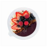Inspiration Acai Bowl · Acai, banana, blueberries, strawberries and honey. Topped with housemade granola, blueberrie...