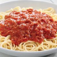 01. Spaghetti · Choice of meat sauce or marinara.
