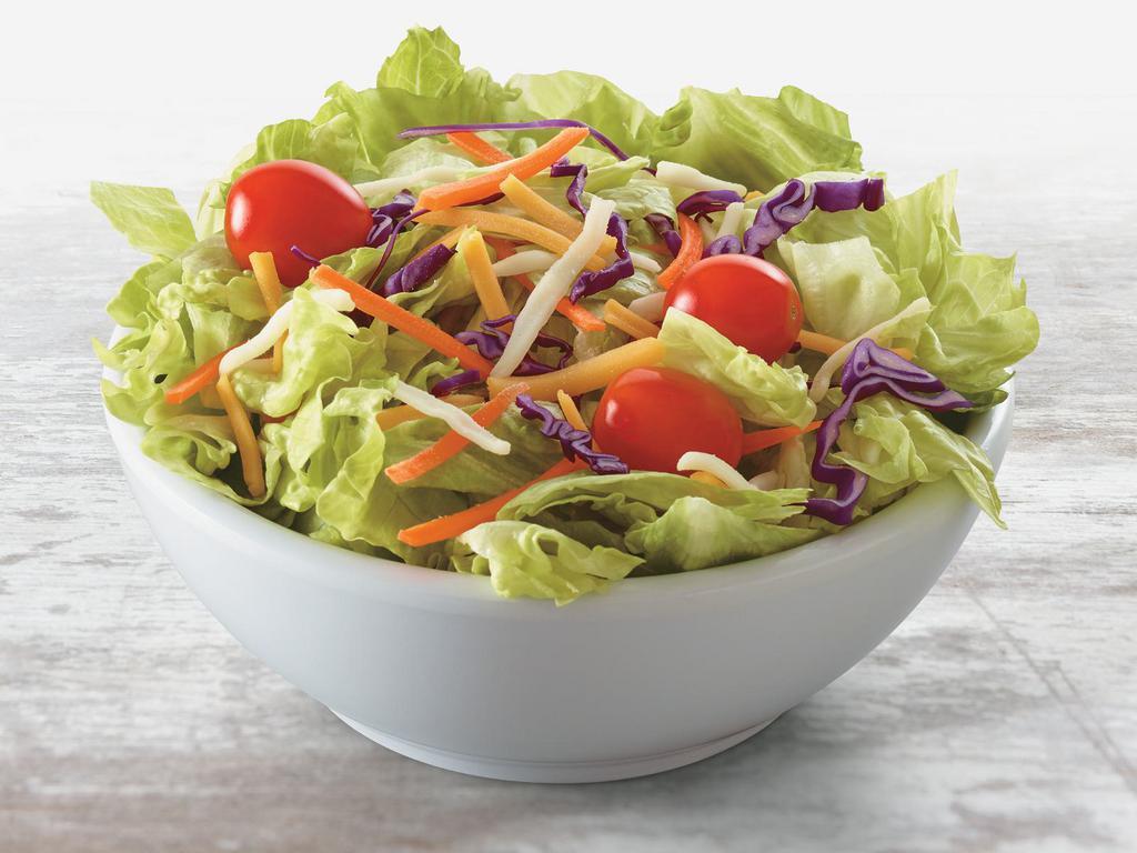 House Side Salad · (110-240 cal) Grape Tomatoes, Shredded Mozzarella and Cheddar, Red Cabbage, Shredded Carrots, served with your choice of dressing. Vegetarian. 