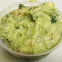 Guacamole (3 oz) · 3 oz cup of our special guacamole spread.  Fresh avocados, red onions, green lime, cilantro ...