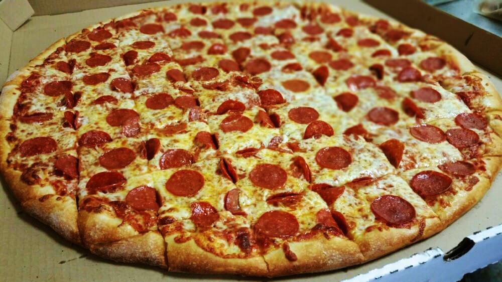 Lightning Pepperoni Pizza · Lighter helping of Pepperoni on mozzarella with red sauce.