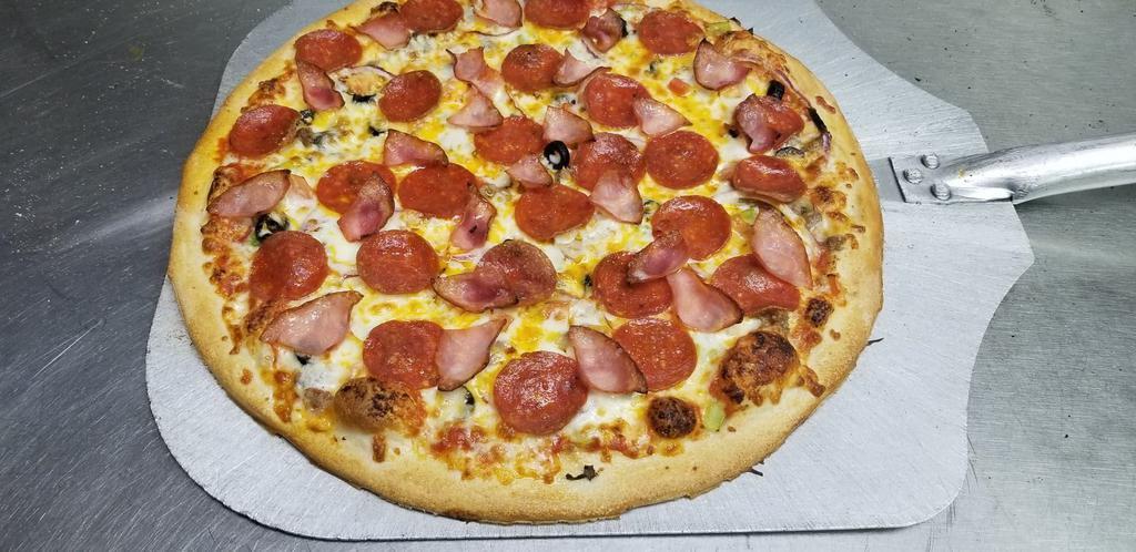 3 Meat Combo Pizza · Beef, sausage and pepperoni with 3 cheese blend.
