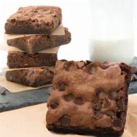 Double Fudge Brownie · A quarter pound double fudge chocolate brownie with chocolate chips.