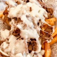 Provolone Cheese-Steak Fries · “Popular” French Fries with Steak & Mealted Provolone Cheese