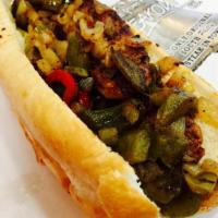 22. Italian Sausage Sandwich · Sauté peppers and onions. *Can Get it With or Without  marinara Sauce 
Like at the FEAST or ...