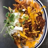 Chili Fries · American fries topped with chili.