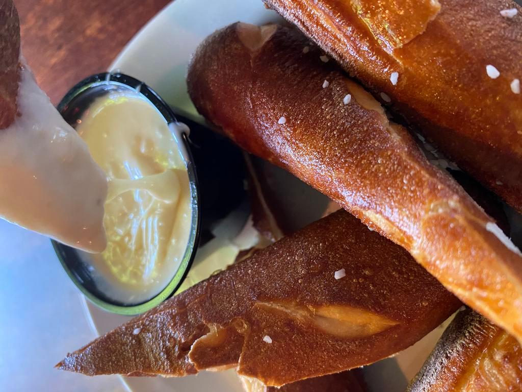 Bavarian Hot Pretzel · served with house-made cheese sauce