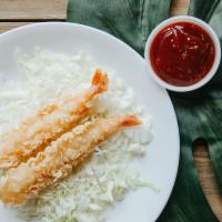 Shrimp 2 pc · 2 pieces of Shrimp Tempura with one sauce cup. Our shrimp is dipped in a thin light batter t...