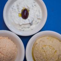 Any 3 Spreads · 3 dips from choice and pita bread