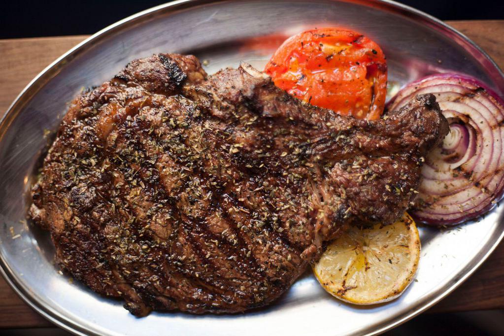 Brizola · Charcoal grilled ribeye marinated with Greek salt and extra virgin olive oil.