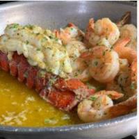 Shrimp and Lobster Dinner · Served with crab rice and 2 sides.