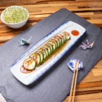 Spicy Cucumber · Cucumber slices drizzle with house made Hyushichua sauce  and sesame oil sprinkle with Furik...
