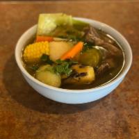 Sopa de Res · our traditional beef stock w/beef shortrib, plantain, corn, fresh green + root vegetables