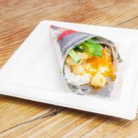 Spicy Scallop Hand Roll · Spicy.