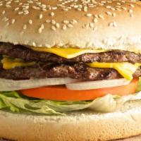 Double Cheeseburger · Double ¼ lb. patty and cheese with lettuce, tomato, onion & 1000 Islands dressing.