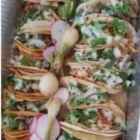 25 Fiesta Party Special Platter · 25 tacos of your choosing. If different kind of meats are ordered, please specify quantity a...
