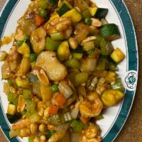 Kung Pao Shrimp 宫保虾 · Hot and spicy.