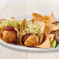 Original Fish Taco® - Two Taco Plate · Wild-Caught signature fish, beer-battered and cooked to crispy perfection, served on corn to...