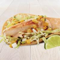 Wild Mahi Mahi Two Taco Plate · Two tacos made with fire-roasted corn, creamy chipotle sauce, cilantro, onion and cabbage. S...