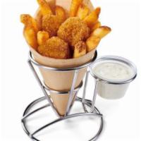 Kid's Dippers - Crispy Chicken Bites & Fries · Four, all natural crispy chicken bites and seasoned french fries. Choice of ranch or ketchup...