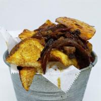 TEXAS FRIES · Check out our gorgeous Texas fries! Home made chips seasoned to perfection and topped with s...