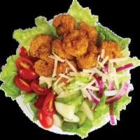 Nola Bowl · Crispy Shrimp, Tomatoes, Red Onions, Dill Pickles, Provolone, Iceberg.
Recommended dressing...