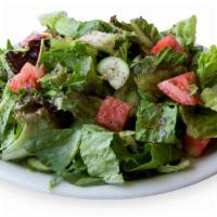 Garden Salad · Romaine lettuce, tomato, cucumber and house dressing.