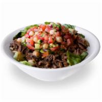 Beef Shawarma Bowl · Rice, Lettuce , Garbanzo Salad & Dressing 