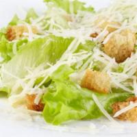 Chicken Caesar Salad · Our house made caesar salad served with fresh cut romaine then topped with grilled chicken, ...
